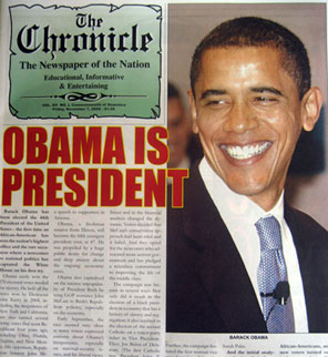 Front Page of The Chronicle Newspaper